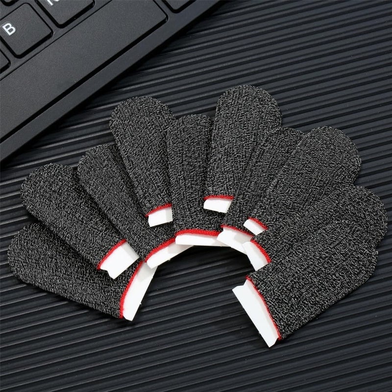 Vesslam 10 Pack Gaming Finger Sleeves, 0.3mm Silver Fiber dedales Gamer, Smooth Operation, Anti-Sweat, Extremely Thin,Maximum Touch Response,Comfortable fit, Fit Mobile Phone Tablet Devices - Image 3
